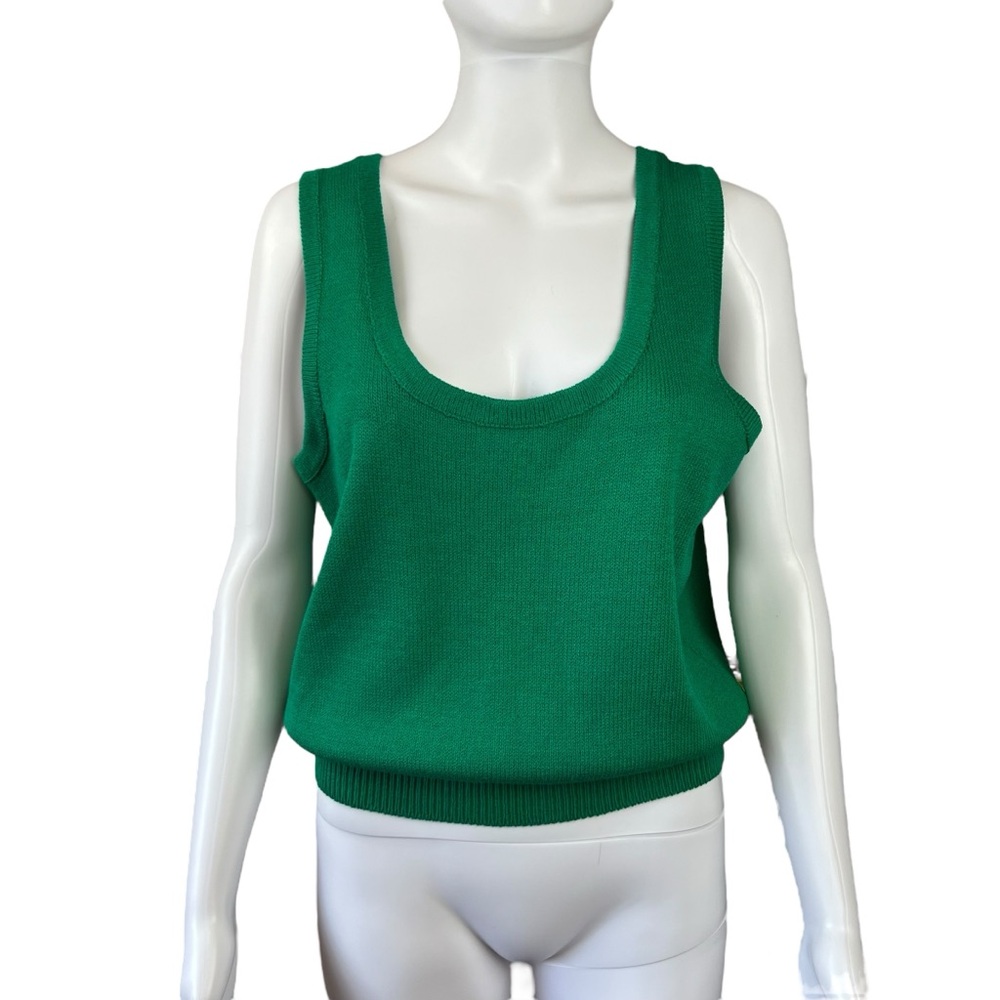 St. John Green Sleeveless Top